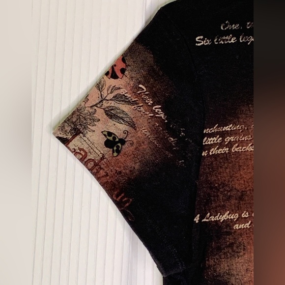 Cactus - Unique Fully Detailed Short Sleeve T-shirt With Ladybug Image - Small - Picture 3 of 8